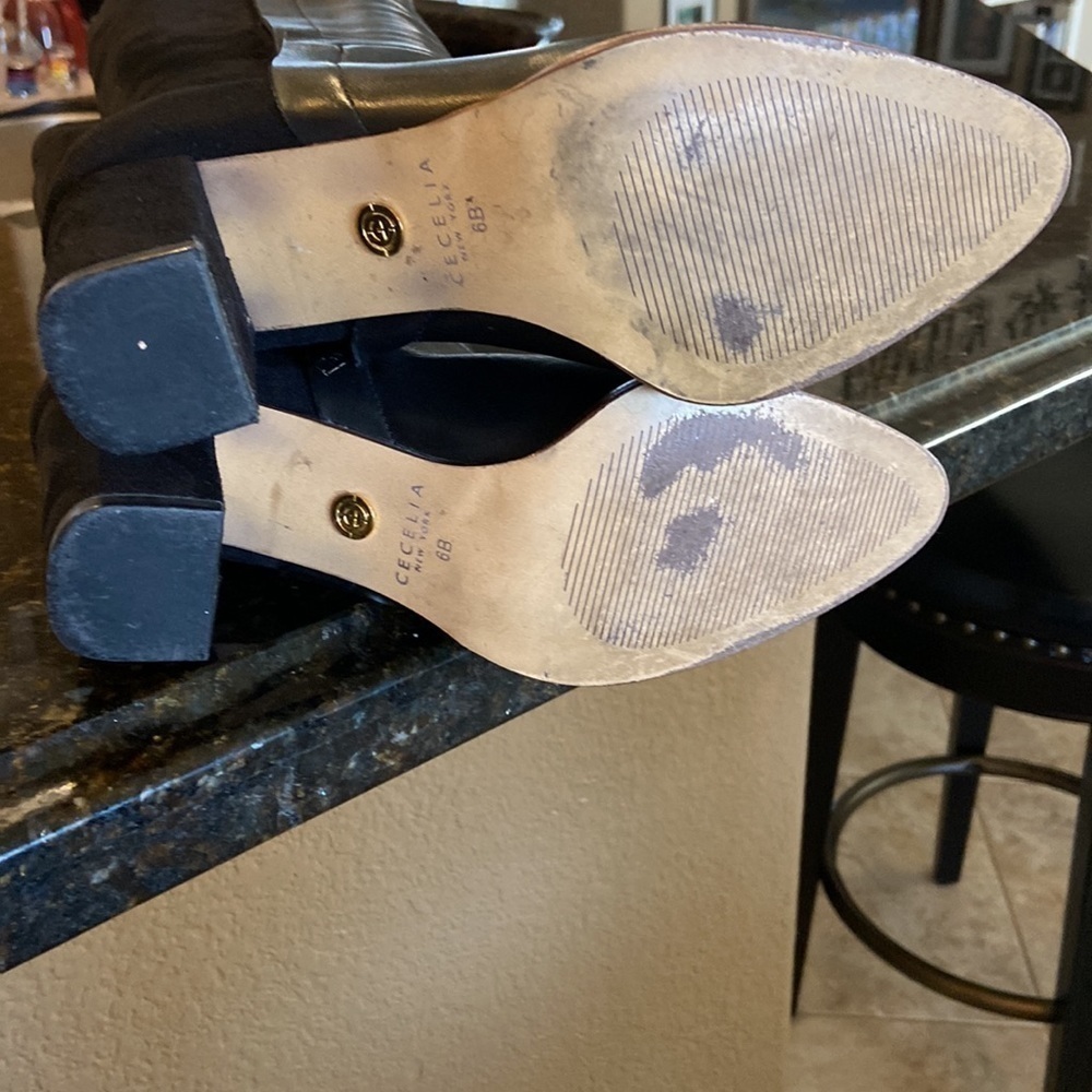 CECELIA black leather and suede size 6 boots - Picture 5 of 7